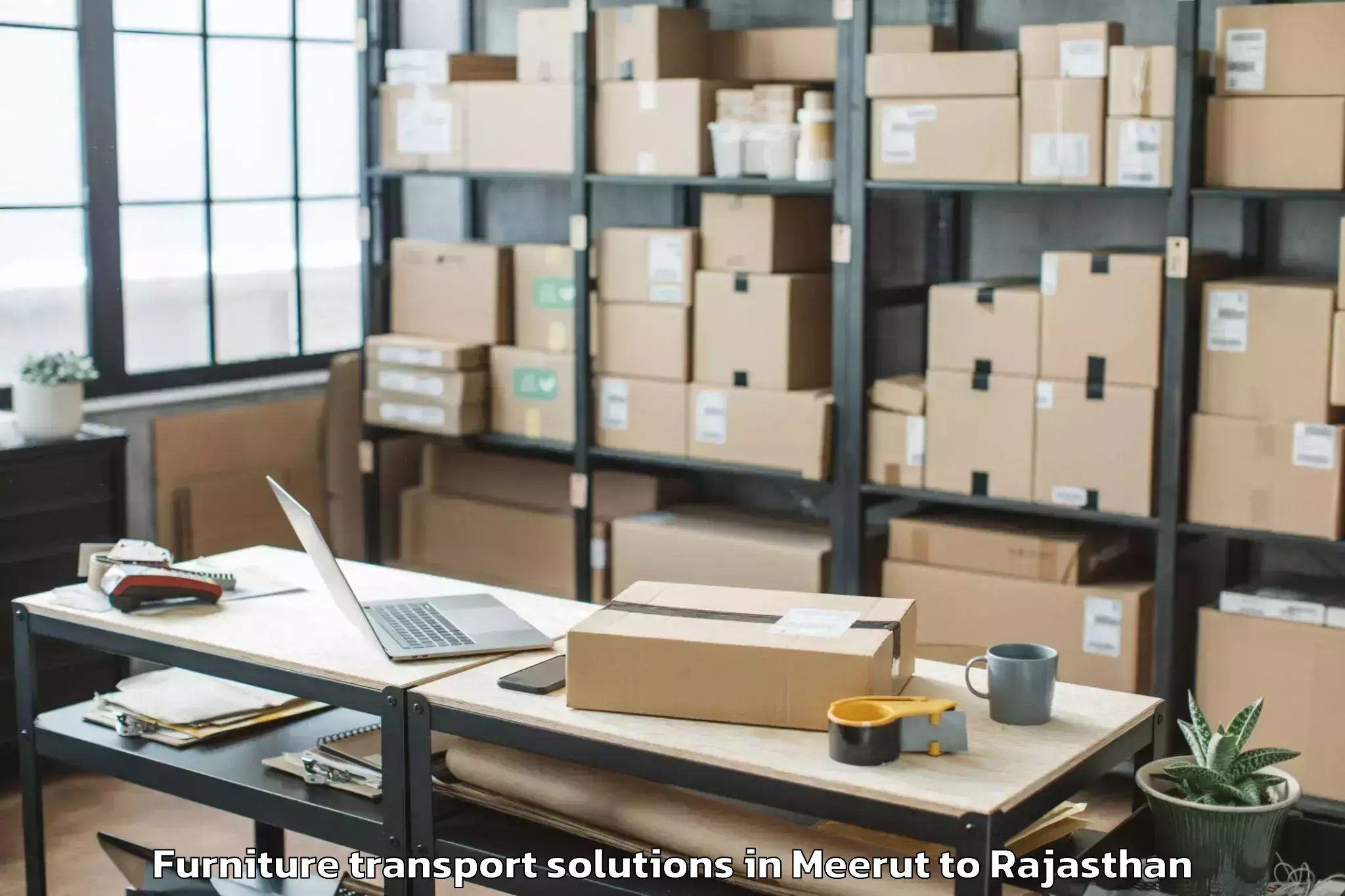 Hassle-Free Meerut to Bisalpur Furniture Transport Solutions